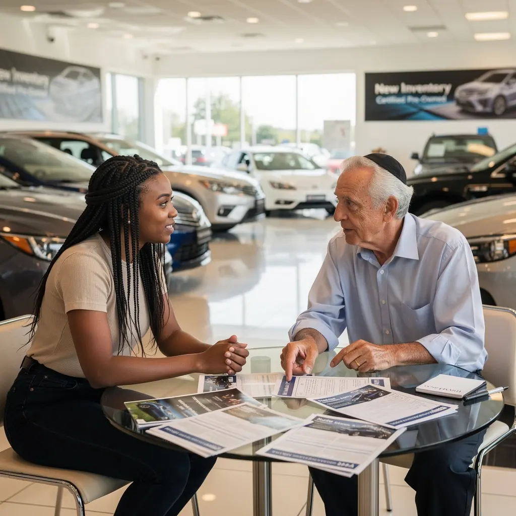 Spotkanie zespołu konsultacyjnego z seniorami w celu omówienia opcji ubezpieczenia.