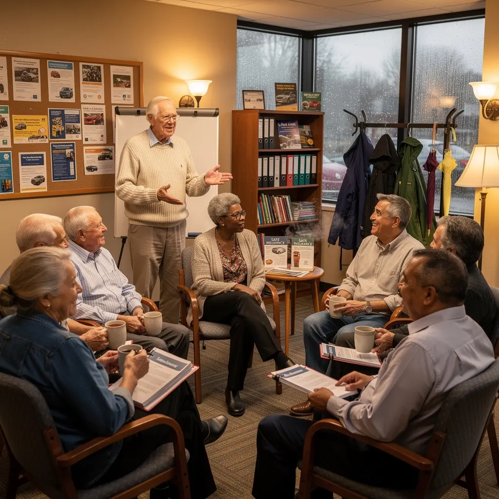 Konsultant udzielający informacji na temat różnych opcji ubezpieczeniowych.